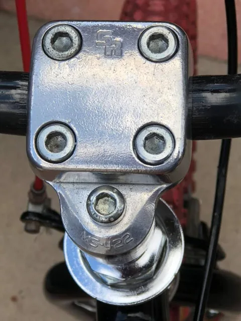 Polished SR stem with four bolts, marked MS-422